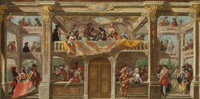 波希米亚的一个蒙面球，1748年 作者 奥地利学派