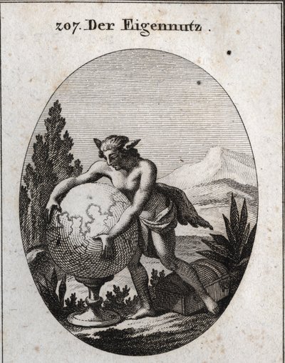 Allegory of interest with wolf skin. He