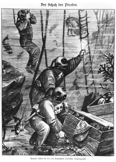 潜水员发现海盗宝藏，1897年 作者 奥地利学派