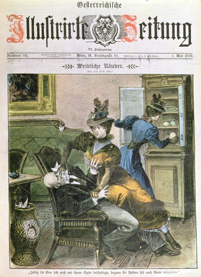 Lady Robbers，Illustrierte Zeitung的头版，1897年5月 作者 奥地利学派