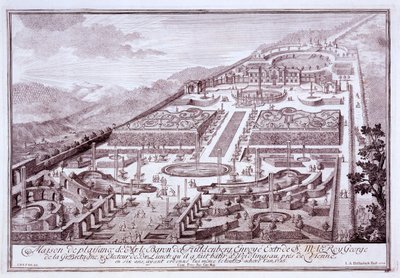 壮观的花园和Baron de Huldenburg宫殿，由他于1719年在Widlingsau建造 作者 奥地利学派