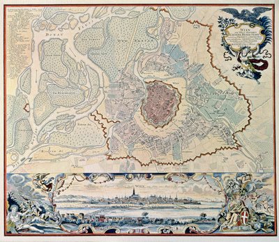 1720 年雕刻后的维也纳市平面图（雕刻） 作者 奥地利学派