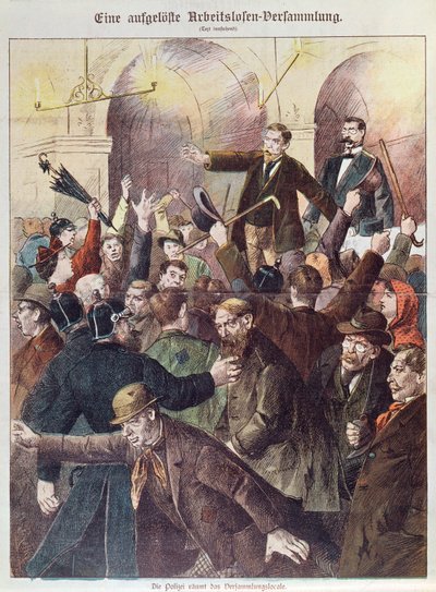 1897年，警察打破了失业工人的抗议会议 作者 奥地利学派