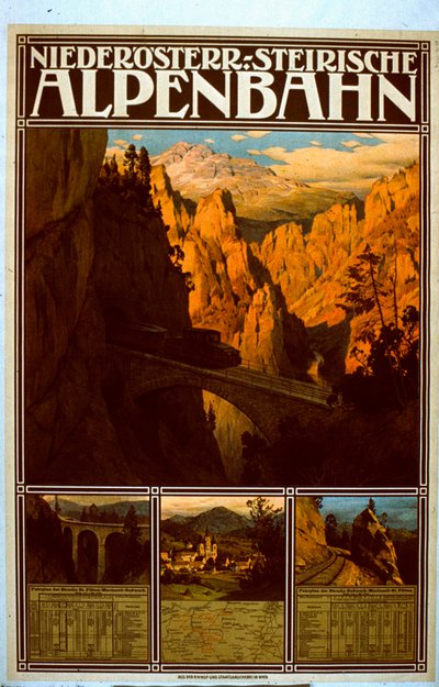 Niederösterr-Styrian高山铁路的海报 作者 Austrian School