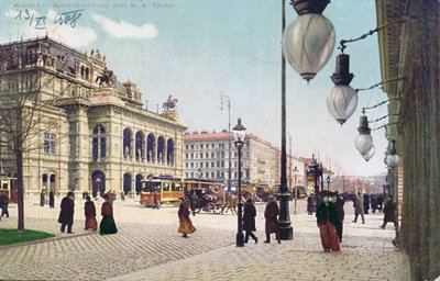 1908年，Kaerntnerring和维也纳的皇家和皇家歌剧院 作者 奥地利学派