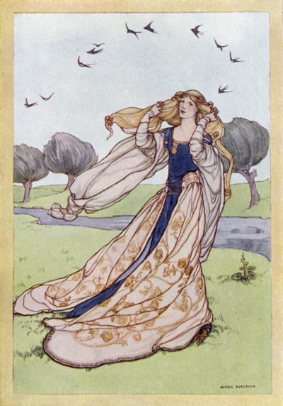 约翰-济慈：La Belle Dame Sans Merci（彩色石版画） 作者 艾薇儿·玛丽·伯利
