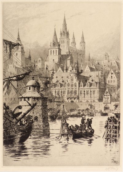 Gothic Towers and River, Cologne 作者 阿克塞尔·黑格（Axel Haig）
