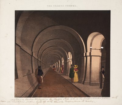 泰晤士隧道，由JD Harding雕刻，1835年 作者 B.迪克西之后