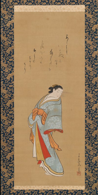 站立的宫女，可能是1720年代。 作者 百垦艾顺