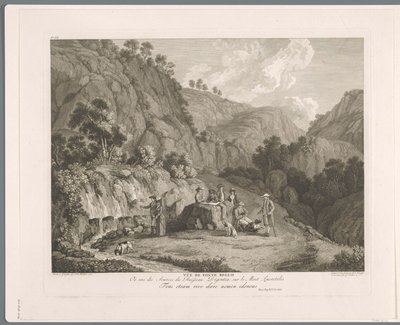 Monti Lucretili 的源视图 Vüe ​​de fonte bello（对象上的标题） Suite de VI vues des Environs de Rome (...)（系列标题） 作者 巴尔塔萨·安东·邓克