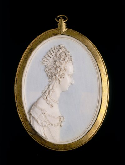 带有巴伐利亚维奥兰特肖像的象牙奖章 作者 Balthasar Permoser