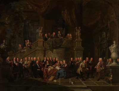 在市政厅接待扬-卡雷尔-德-戈德斯 作者 Balthasar van den Bossche