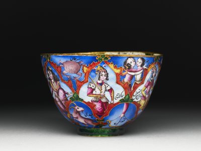 带有占星装饰的带盖碗，碟和勺，19世纪初 作者 巴基尔