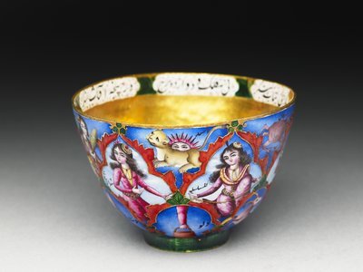 带有占星装饰的带盖碗，碟和勺，19世纪初 作者 巴基尔