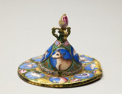 带有占星装饰的带盖碗，碟和勺，19世纪初 作者 巴基尔