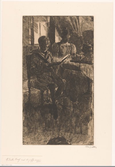 F.Leith Ross met de juffrouw（原物上的标题） 作者 Barbara Elisabeth van Houten（艺术家签名）