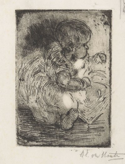 H.W. Mouton 的婴儿肖像 作者 Barbara Elisabeth van Houten（艺术家签名）