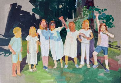 苦乐参半 4》，2025 年，亚麻布油画 作者 芭芭拉·霍格维根（Barbara Hoogeweegen）