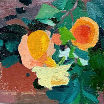 去年夏天的玫瑰，2021（布面油画） 作者 芭芭拉·霍格维根（Barbara Hoogeweegen）