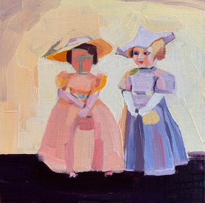Leaving the dolls house, 2020 (oil on linen canvas) 作者 芭芭拉·霍格维根（Barbara Hoogeweegen）