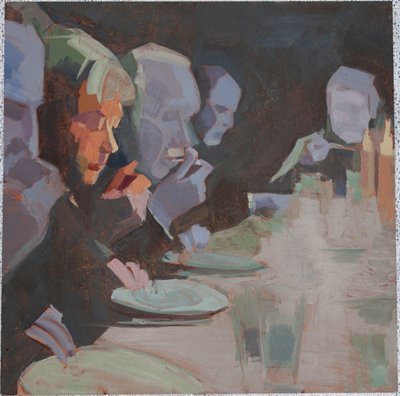 晚餐 3》，2009 年，铝板油画 作者 芭芭拉·霍格维根（Barbara Hoogeweegen）