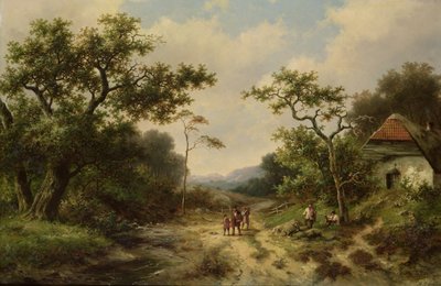 乡村景观，19世纪 作者 巴伦德·科尼利斯·科克科克（Barend Cornelis Koekkoek）