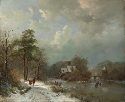 荷兰，冬季风景，1833年。 作者 巴伦德·科尼利斯·科克科克（Barend Cornelis Koekkoek）
