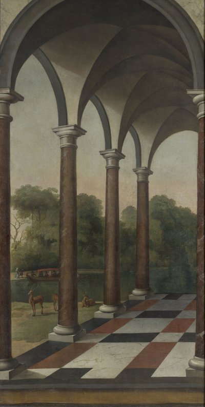 通向公园的柱廊 作者 Barent Fabritius（归因于）