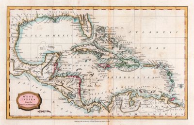 西印度群岛地图，十八世纪。 作者 巴洛