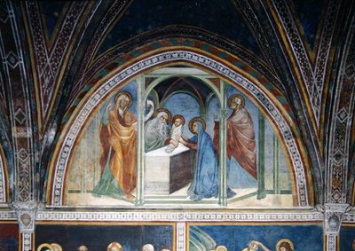 The Circumcision，来自新Testamant的一系列场景 作者 巴纳达锡耶纳
