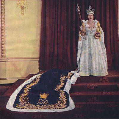 1953年，伊丽莎白二世女王在加冕礼袍中 作者 斯特林·亨利·纳胡男爵