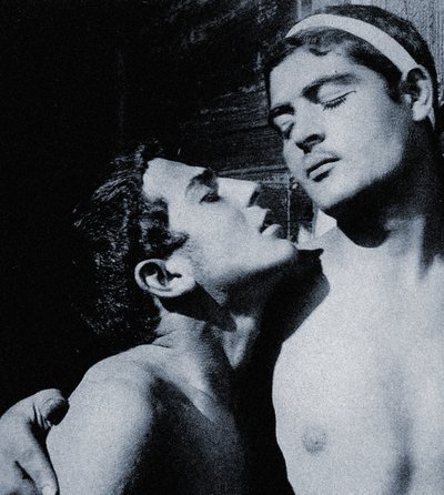 研究两个男性裸体，西西里岛c.1898（棕褐色照片） 作者 威廉·冯·格洛登男爵