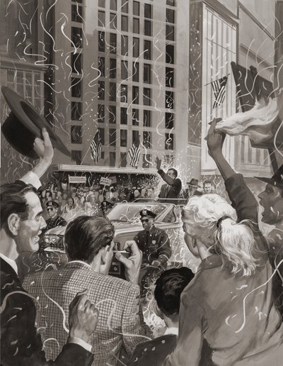理查德-尼克松当选美国总统（纸上水粉画） 作者 巴里·林克莱特