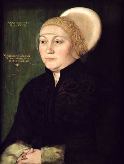 Magdalena Neudorffer的肖像（1487-c.1544）1527 作者 巴瑟尔·贝汉姆