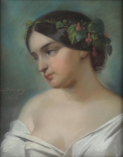 欧仁-德马凯（Eugène Demarquay）的少女肖像 1850 年 作者 Barthelemy尤金·德马奎