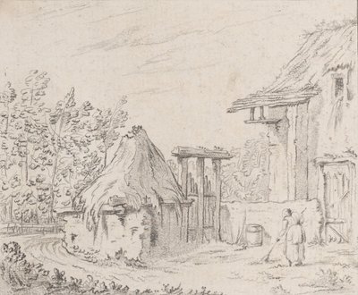 农家院，1758年。 作者 Barthélémy Augustin Blondel d'Azincourt