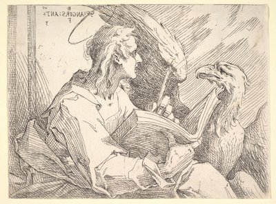 圣约翰福音传教士，约。 1596。 作者 Bartholomaeus Spranger