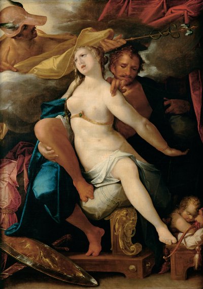 水星警告金星和火星，大约1586年 作者 Bartholomaeus Spranger