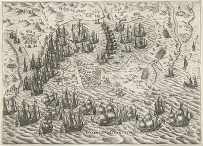 加的斯附近海战，1596 年 作者 巴塞洛缪斯·威廉斯。多伦多（归因于）