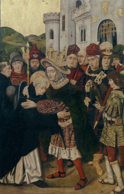 卡斯蒂利亚国王费迪南德一世（Ferdinand I）于1478-1480年对筒仓的圣多米尼克（Saint Dominic）表示欢迎 作者 BartoloméBermejo