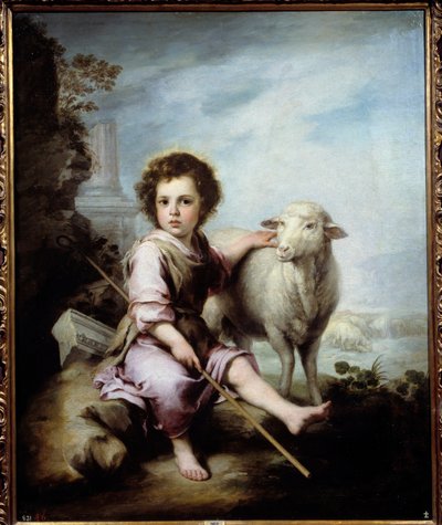 Bartolome Murillo (1618-1682) 17 世纪的《好牧师》画作。 1,23x1,01 m 马德里，普拉多博物馆 - 好牧人。 Bartolome Murillo (1618-1682) 17 世纪的绘画。 1.23 x 1.01 米。 马德里普拉多博物馆 作者 巴斯托洛梅·埃斯特万·穆里略
