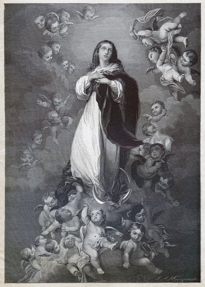 Immaculate Conception. (engraving, circa 1900) 作者 Bartolome Esteban（后）Murillo