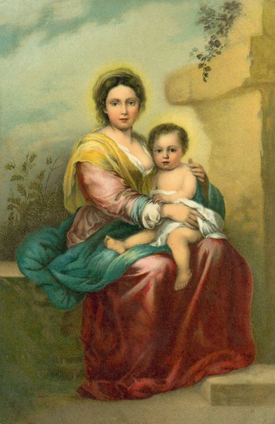 圣母与圣婴（彩塑） 作者 Bartolome Esteban（后）Murillo