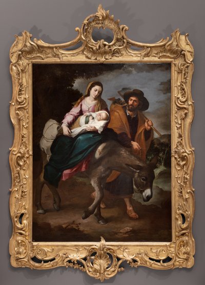 逃往埃及，c.1647-50（布面油画） 作者 巴斯托洛梅·埃斯特万·穆里略