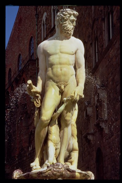 海王星喷泉，海王星图的细节，1560-75大理石也见97917-20 作者 Bartolomeo Ammannati