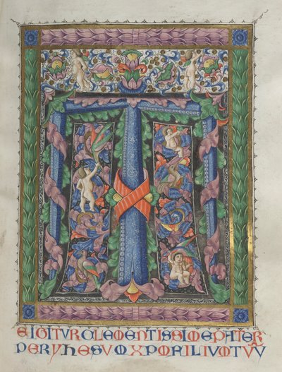 Missale，波尔。 186：装饰初始T [出的]整页，1469。 作者 Bartolomeo Caporali