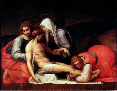佛罗伦萨，皮蒂宫，帕拉蒂纳画廊 - 沉积画，由Bartolomeo della Porta a.k. Fra Bartolomeo (1472-1517)创作，尺寸158x199厘米。木材上的油彩 作者 Bartolomeo Fra