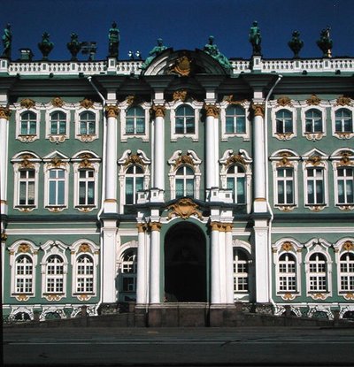 冬宫的立面，1753-62（详细） 作者 Bartolomeo Franceso Rastrelli