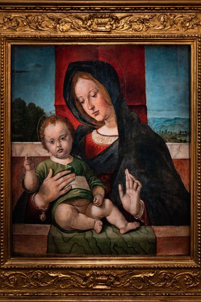 麦当娜与婴儿耶稣，十五世纪最后十年（面板油画） 作者 蒙大拿州Bartolomeo