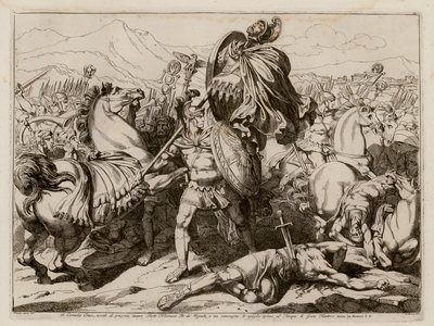 公元前 437 年，Aulus Cornelius Cossus 在战斗中杀死 Lars Tolumnius（蚀刻版画） 作者 Bartolomeo Pinelli